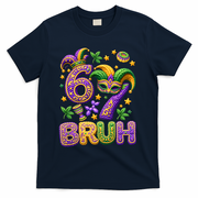 Mardi Gras 67 Bruh Funny 6-7 Meme T-Shirt - Navy