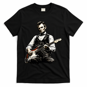 President Abraham Lincoln Abe Playing Guitar T-Shirt - Black