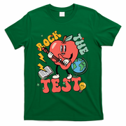 Rock The Test Apple Teacher Appreciation Teacher Graduation T-Shirt - Green