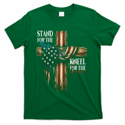 Stand For The Flag Kneel For The Cross Patriotic Christian T-Shirt - Green