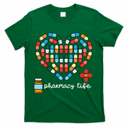 Valentines Day Pharmacy Life Pill Heart Pharmacist T-Shirt - Green