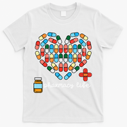 Valentines Day Pharmacy Life Pill Heart Pharmacist T-Shirt - White