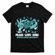 Teal Ribbon Survivor Groovy Ovarian Cancer Awareness Gift T-Shirt