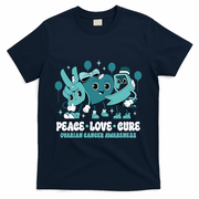 Teal Ribbon Survivor Groovy Ovarian Cancer Awareness Gift T-Shirt