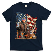 Donald Trump Maga Deer Hunting Parotic American Flag T-Shirt