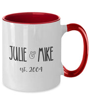 Couples gifts Customized mug Julie and Mike San Valentin gifts Valentines gift for girlfriend Valentines Day gifts Valentines gift