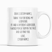 Godfather Gifts Personalized Custom Name Mug Gifts for Godfather Funny Godfather Gift Idea Fathers Day Birthday Christmas Best Godfather