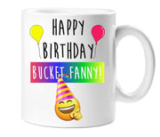 Happy Birthday Bucket Fanny Mug Ceramic Novelty Present Gift Cup Present