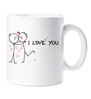 Kissing Mug I Love You Mug Stick People Cup Gift Valentines Christmas Birthday Present Anniversary