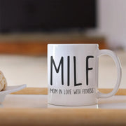 New Mom Gift Mom In Love With Fitness Mug MILF Gifts Mom Gifts from Sister First Mothers Day Present MILF Sister Funny Exercise Coffee Mug