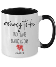 Pregnancy gifts for first time moms Mommy to be mug Mom gifts gift for expecting mom Two hearts beating as one Mothers Day gift coffee mug