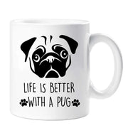 Pug Mug Life Is Better With A Pug Birthday Christmas Pet Present