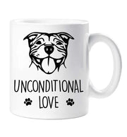 Staffy Mug Unconditional Love Mothers Day Birthday Christmas Pet Present Staffordshire Bull Terrier