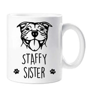 Staffy Sister Mug Dog Birthday Christmas Pet Present Staffordshire Bull Terrier