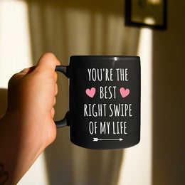 You39re The Best Right Swipe Of My Life Mug Online Dating Gift Valentines Day Mug For Boyfriend Girlfriend Gifts Wife Husband Coffee Mug